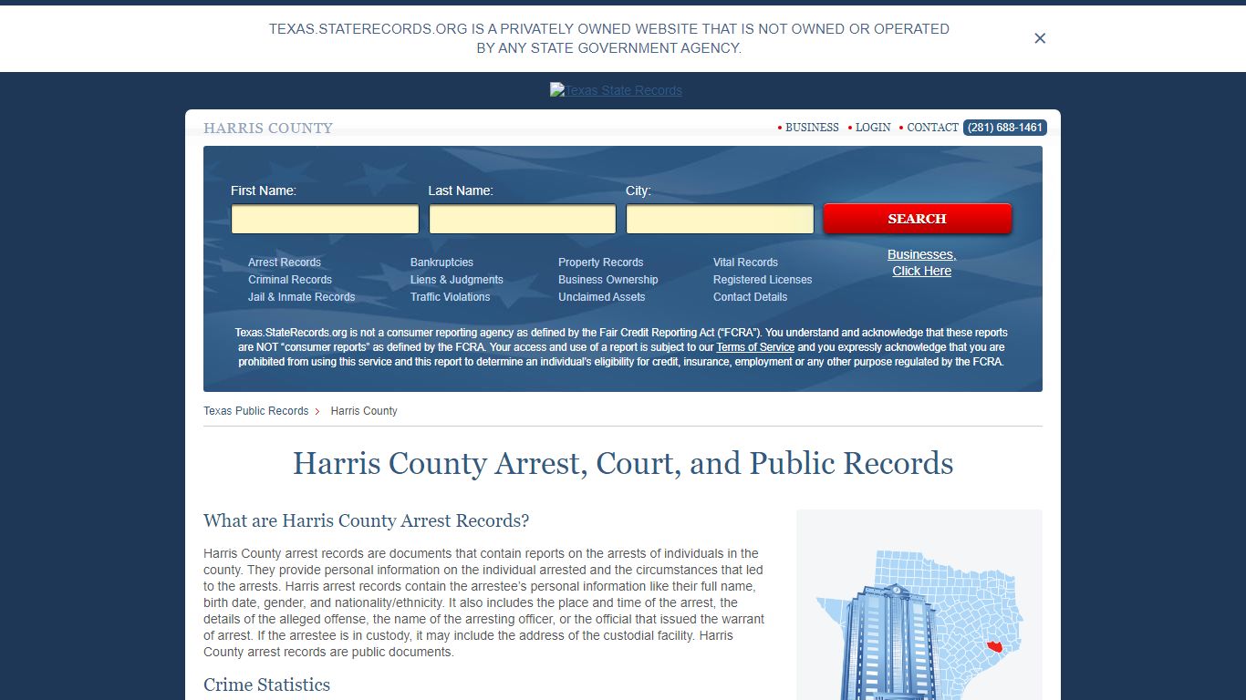 Harris County Arrest, Court, and Public Records